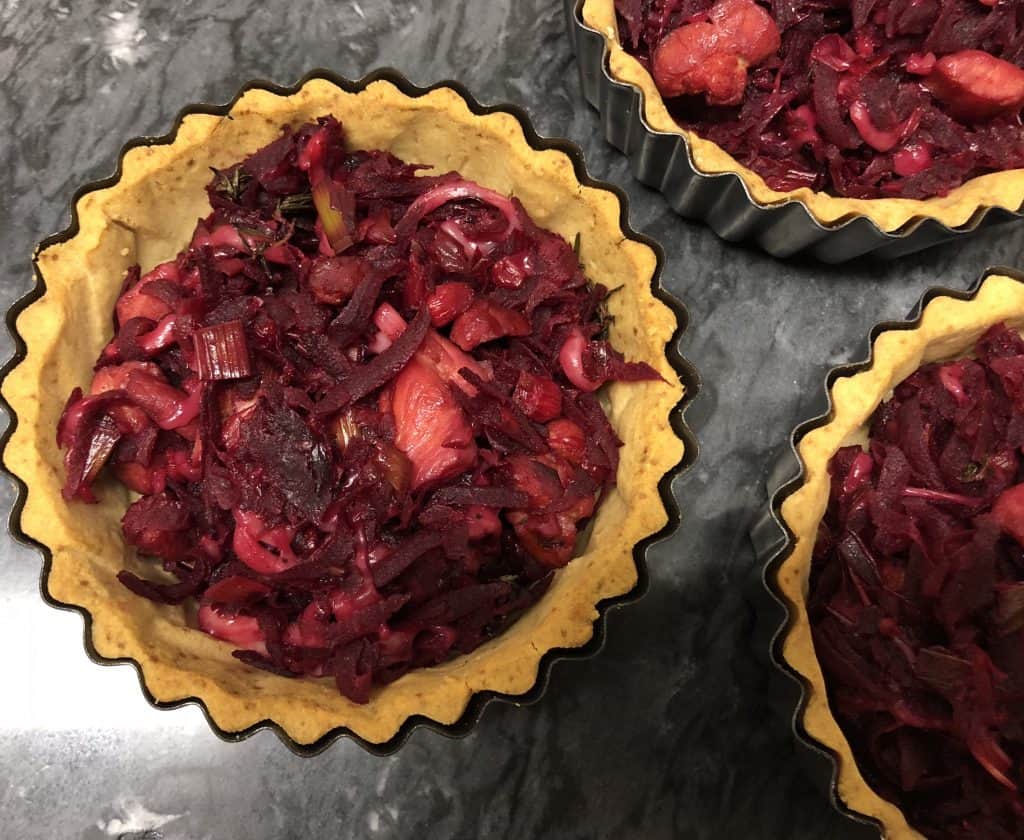 Beetroot and Bacon Quiche Filling